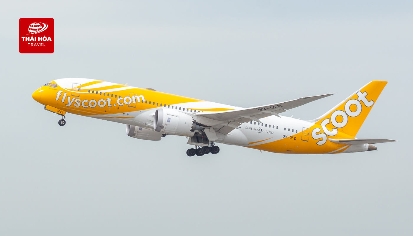 Đoàn làm thủ tục chuyến bay của hãng hàng không Scoot
