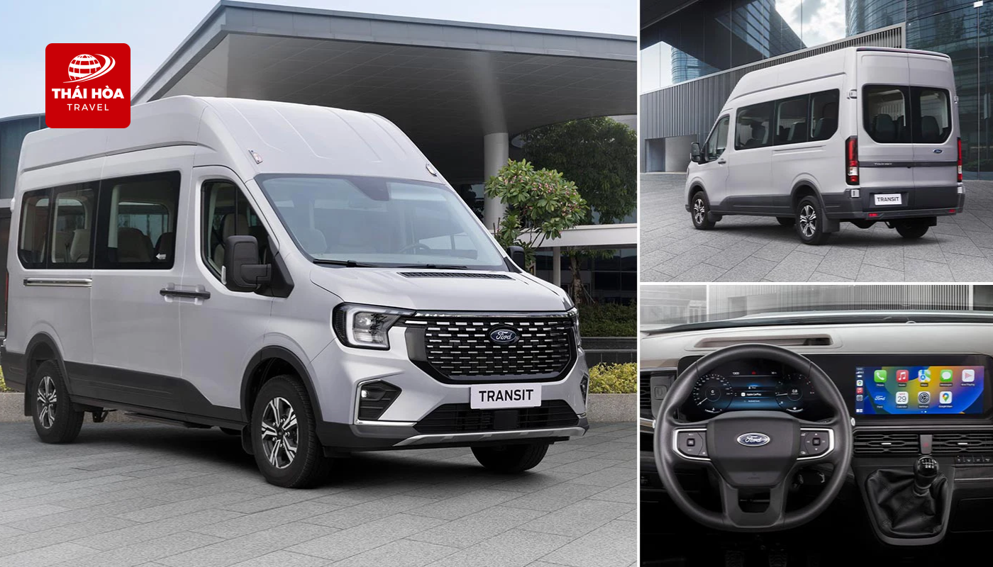 Xe Ford Transit 16 chỗ được trang bị đầy đủ tiện nghi hiện đại