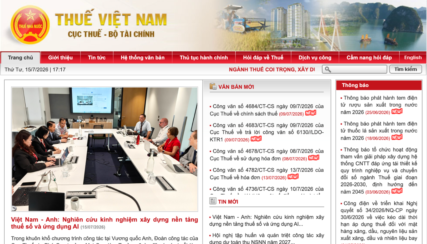 Truy cập website cục thuế để tra cứu thông tin liên quan đến nợ thuế