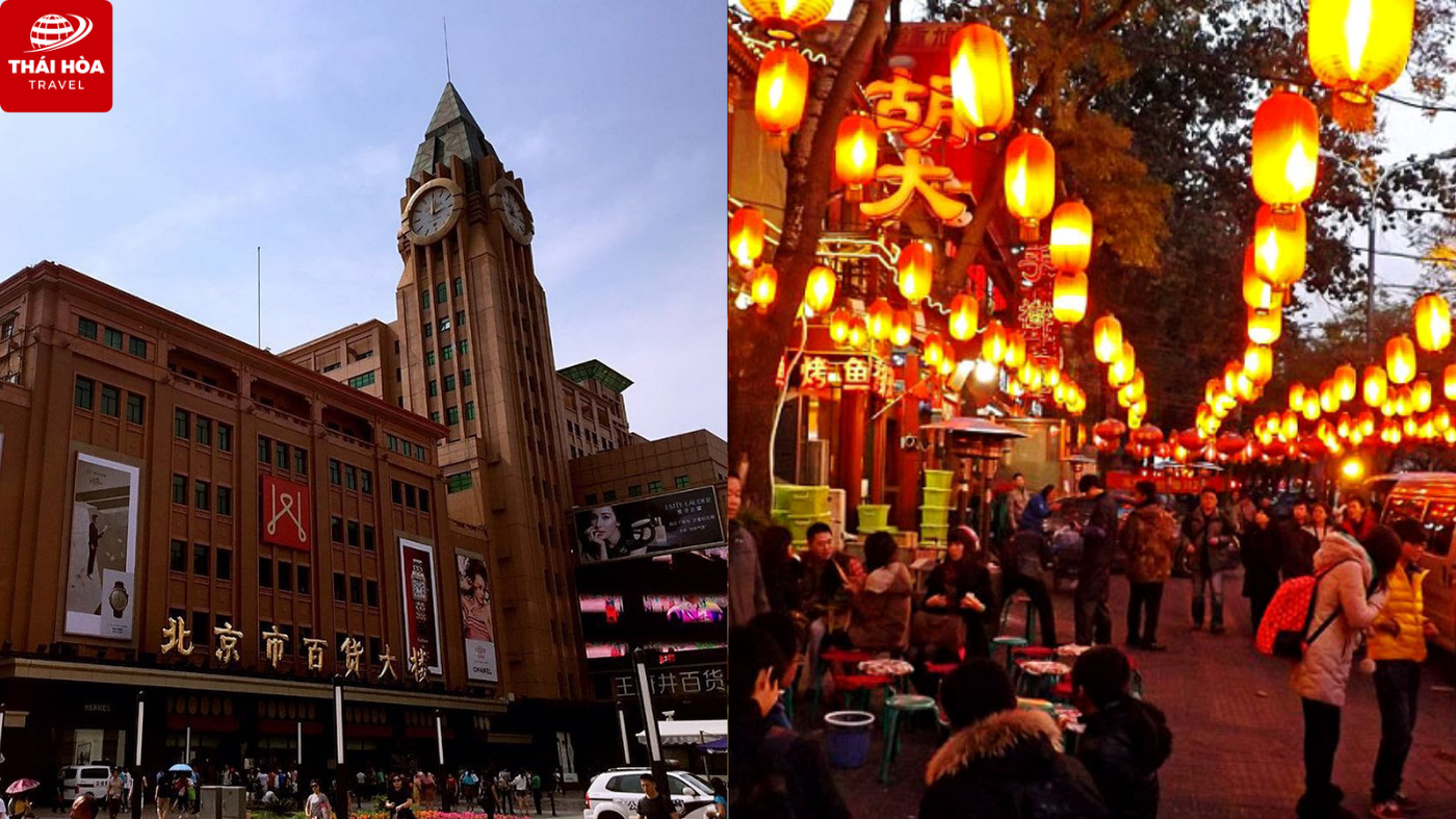 Kinh nghiệm du lịch Bắc Kinh chi tiết cho người mới 10 Hình ảnh phố đi bộ Wangfujing (Vương Phủ Tĩnh) vào ban ngày và ban đêm tại Bắc Kinh