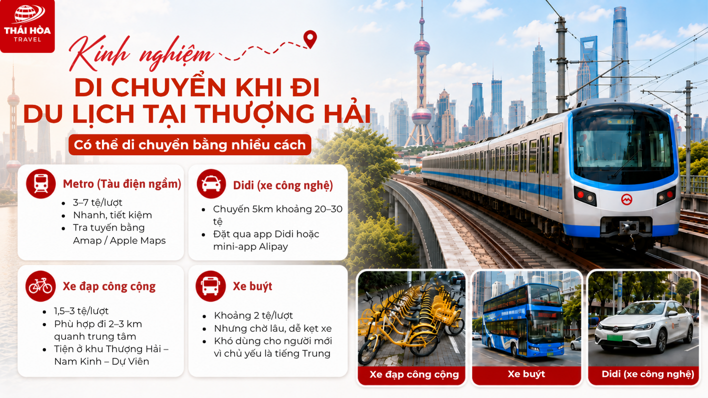 Kinh nghiệm du lịch Thượng Hải chi tiết cho người mới 7 Kinh nghiệm di chuyển khi du lịch tại Thượng Hải (Trung Quốc)