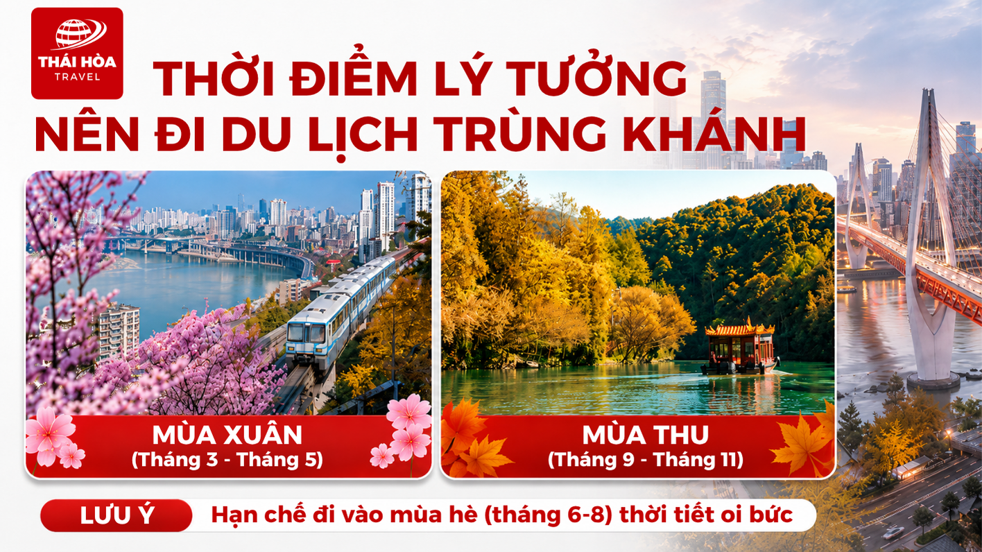 Những thời điểm lý tưởng nên đi du lịch Trùng Khánh