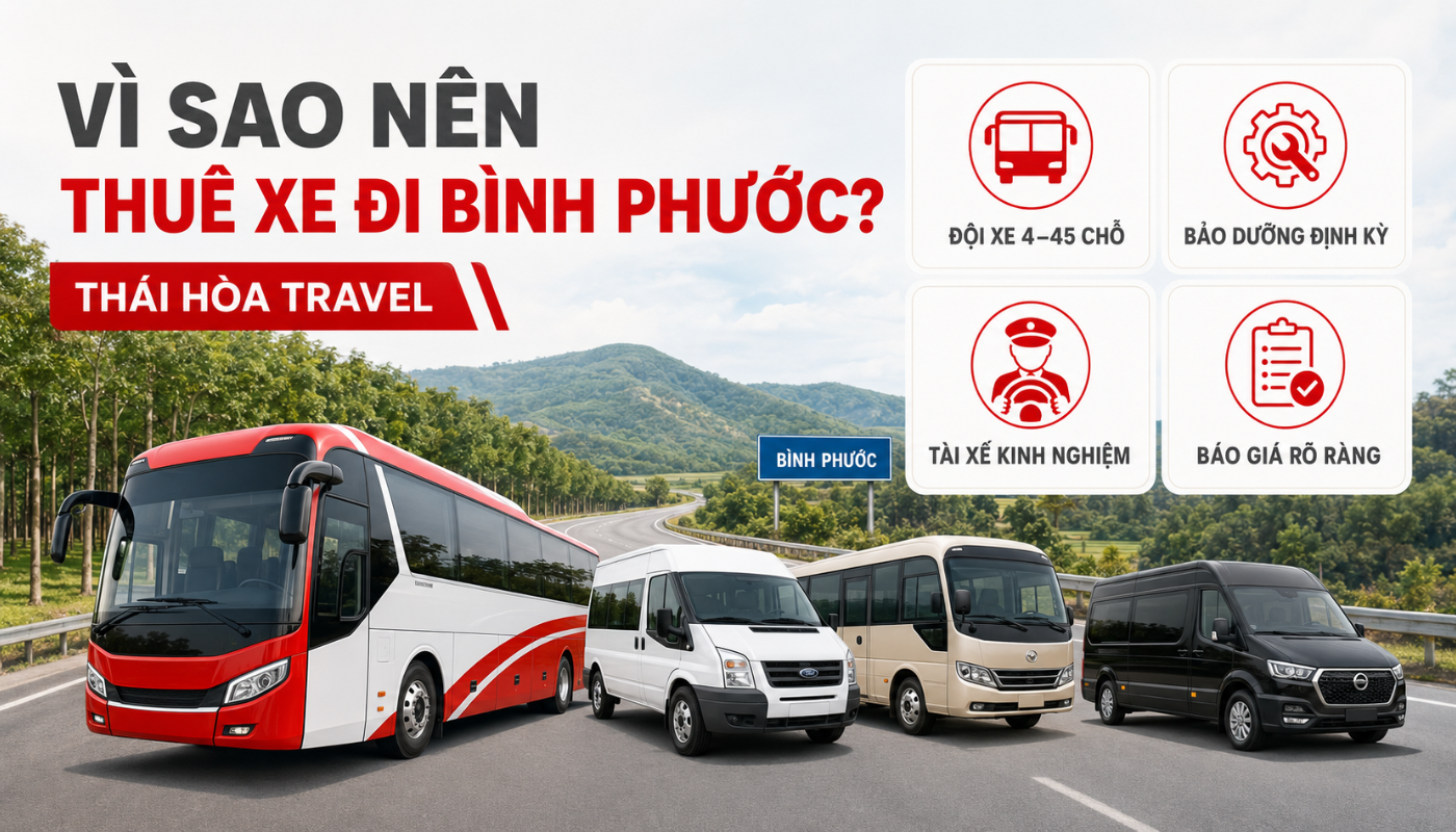 Toàn bộ xe cho thuê tại Thái Hòa Travel đều được kiểm tra kỹ thuật và bảo dưỡng theo định kỳ