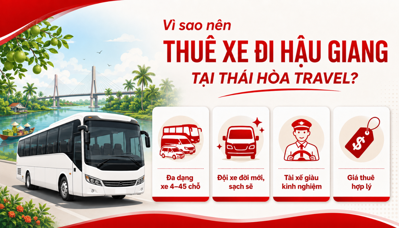 Thái Hòa Travel cung cấp đầy đủ các dòng xe từ 4 chỗ đến 45 chỗ, cùng với các dòng Limousine cao cấp