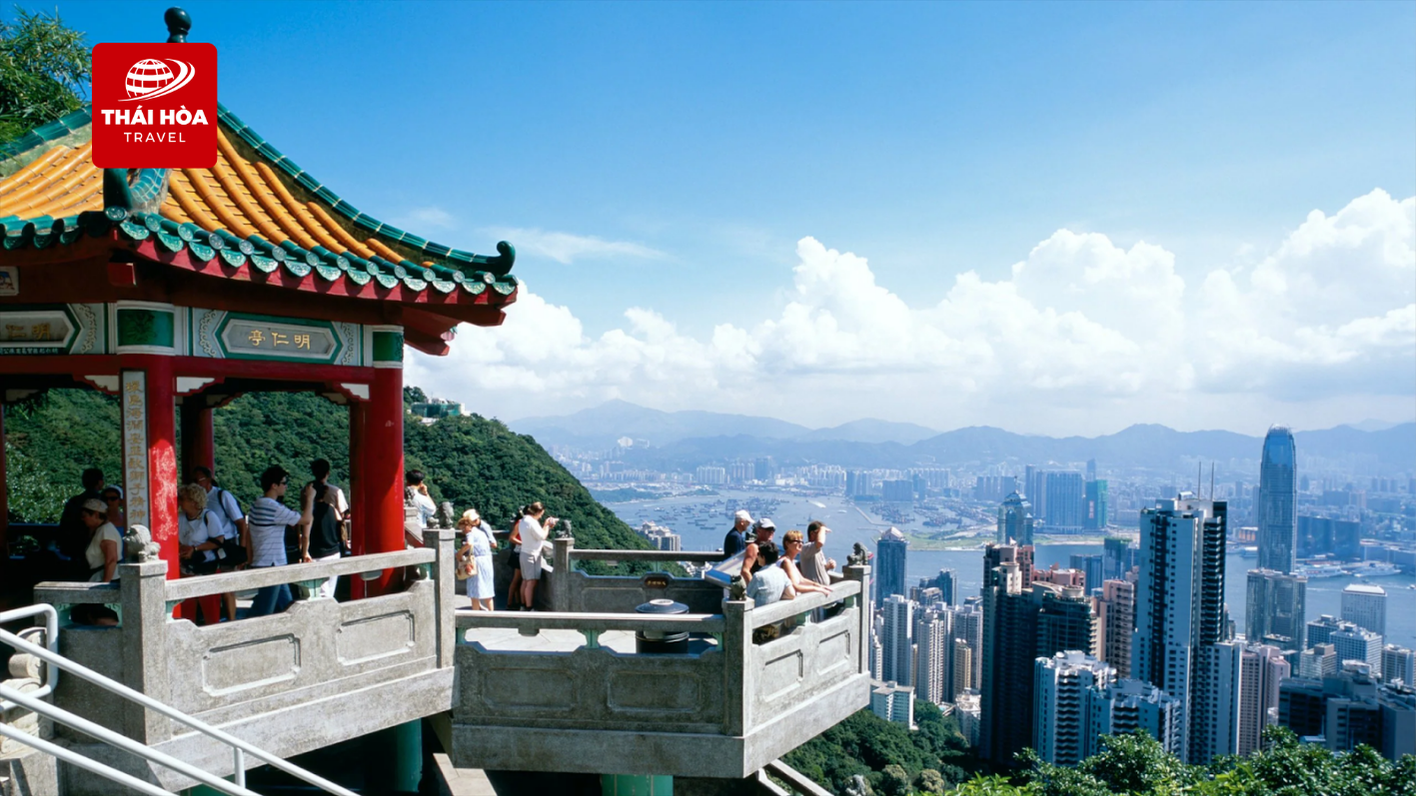 Khung cảnh của Đỉnh Thái Bình (Victoria Peak) tại Hong Kong
