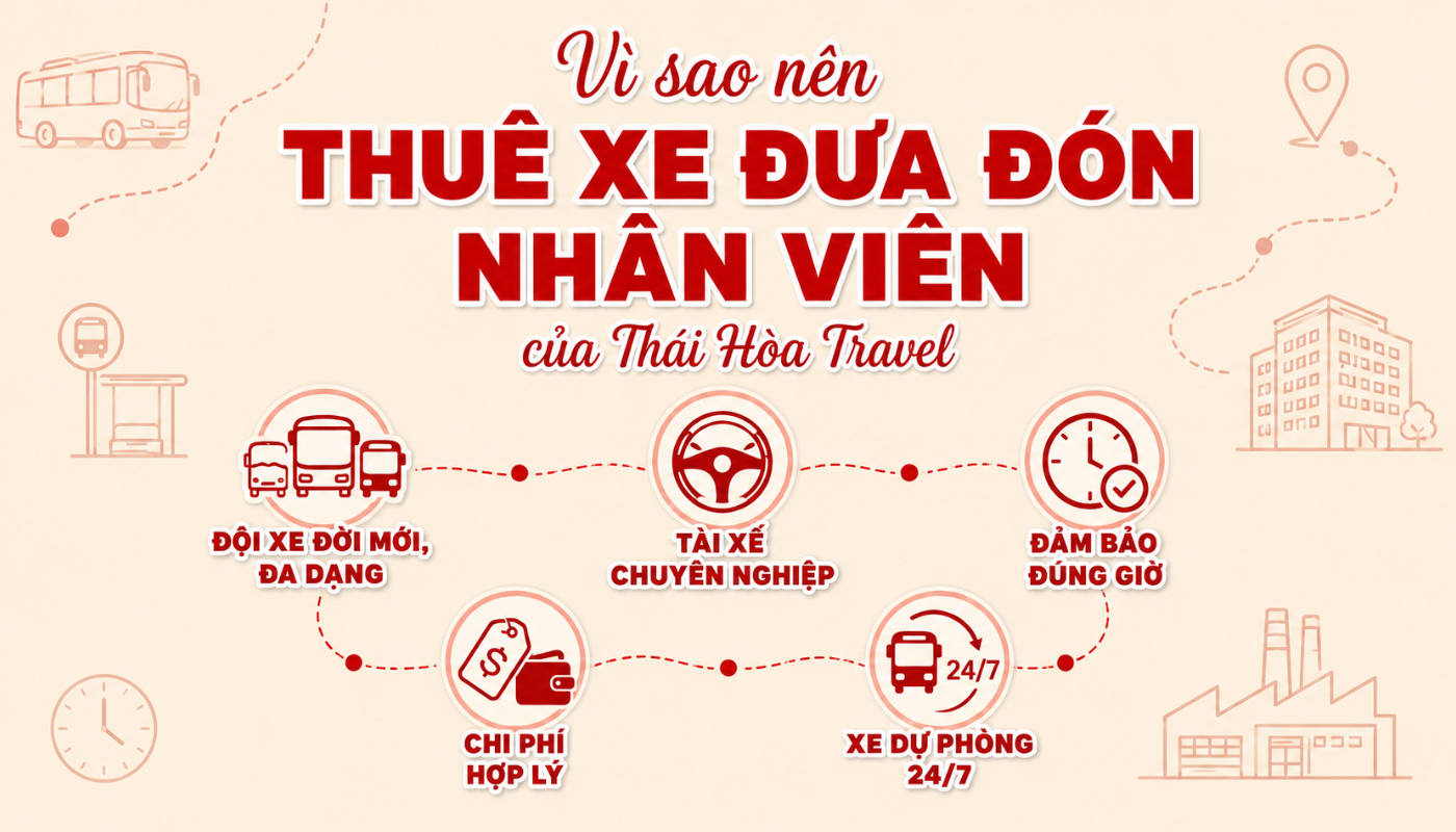 thuê xe đưa đón nhân viên tại Thái Hòa Trave