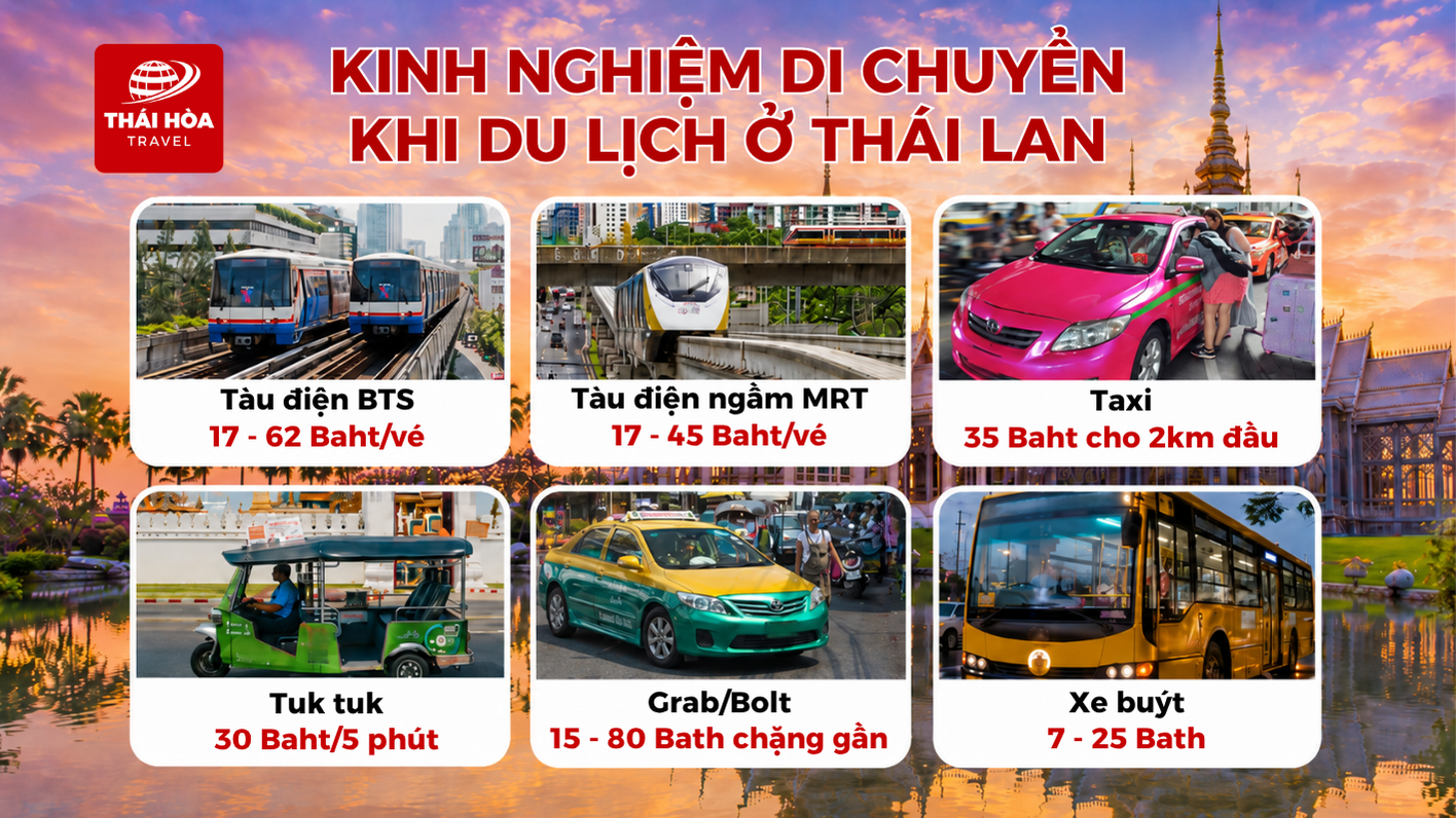 Kinh nghiệm di chuyển khi đi du lịch tại Thái Lan