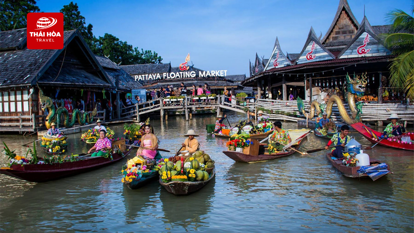 Chợ nổi bốn miền Pattaya nổi tiếng tại Thái Lan