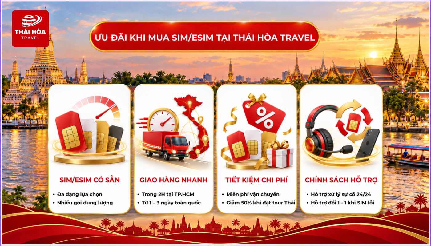 Kinh nghiệm du lịch Thái Lan tự túc từ A - Z cho người mới 1 SIM du lịch Thái Lan